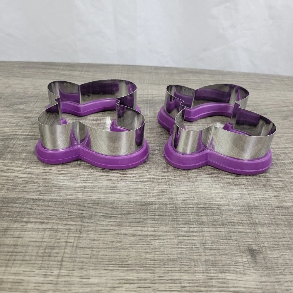 Butterfly Cookie‎ Cutters Purple Stainless Steel Set of 2 Baking Supplies